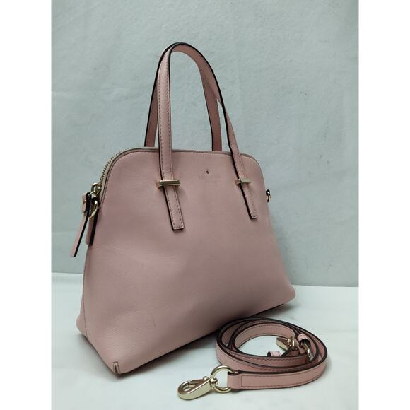 Kate Spade New York Pink Crossgrain Leather Domed Double Handles Satchel Bag - Picture 3 of 16